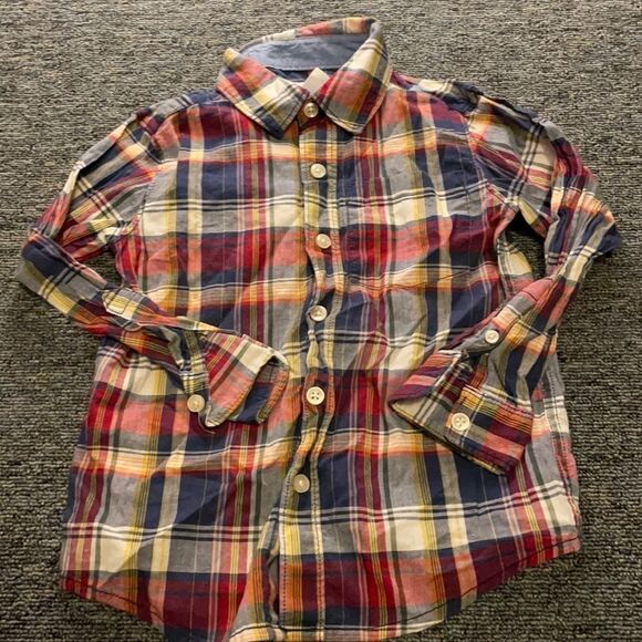CARTER'S carter’s plaid button up long sleeve top size 4 - Picture 2 of 5